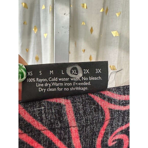 Hina Hawaii Hawaiian Lole Polynesian Tribal Wide V-Neck Tunic Blouse XL - Picture 5 of 5